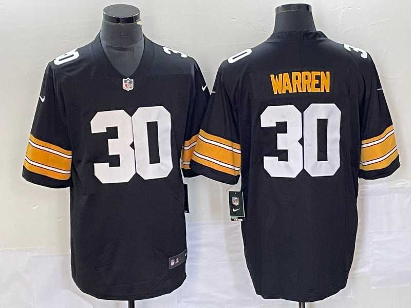 Men & Women & Youth Pittsburgh Steelers #30 Jaylen Warren Black 2023 FUSE Vapor Limited Stitched Throwback Jersey
